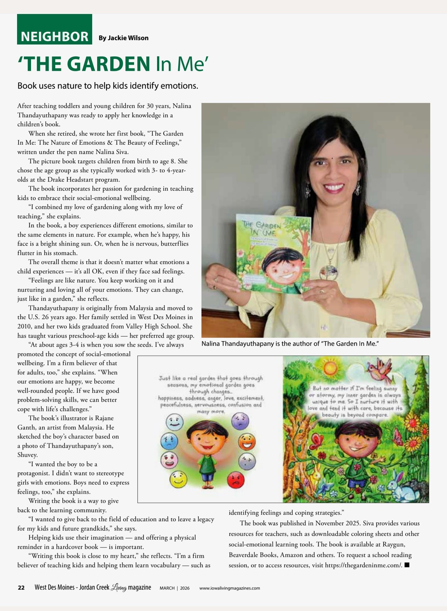 The Garden In Me featured in Iowa Living Magazine March 2026 West Des Moines edition